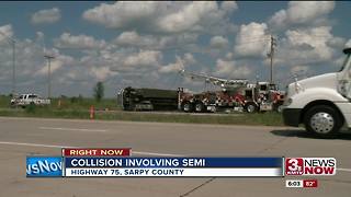 Highway 75 closed for hours after accident involving semi