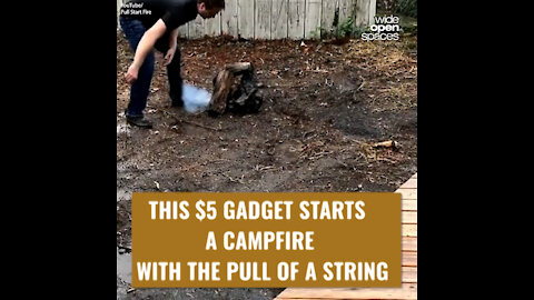 PULL START FIRE: THIS $5 GADGET STARTS A CAMPFIRE WITH THE PULL OF A STRING