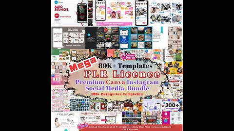 9000+Premium Editable Canva Templates Bundle Social Media Pack PLR LICENSE