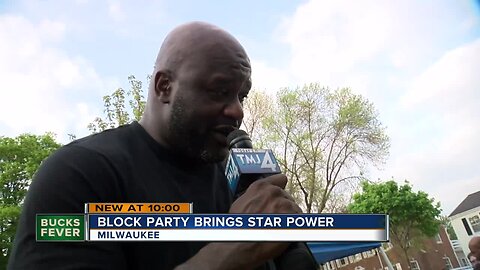 Charles Barkley and Shaq greet Ernie Johnson's old neighbors on Milwaukee's northwest side