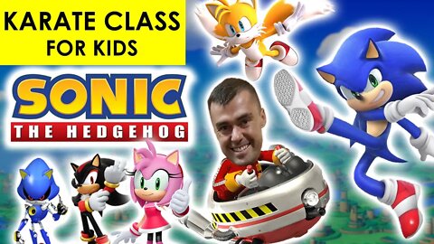 SONIC Karate Class For Kids - SPINNING SIDEKICK TUTORIAL FOR KIDS - Kick like Sonic