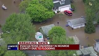 Massive flooding in Monroe County along shoreline