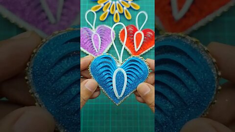 Handmade Best Holiday Crafts🌲DIY Glitter Foam Heart❤️Christmas Ornaments Making #diy #crafts #heart