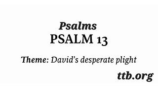Psalm Chapter 13 (Bible Study)