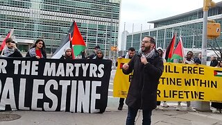 The NYC Rally In Solidarity with Jenin Nablus Huwarra Palestine outside the United Nations 3/17/23