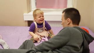 Baby Laughs HYSTERICALLY at Daddy Who Spits out Imaginary Carrots!
