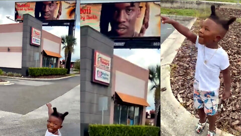 So Cute👌Hotboii’s Son Reacts to Seeing Him on a Billboard 👏