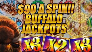 $90/Bets! The Buffalo King And I'm Here To Stay! Watch Me Win Massive Jackpots!