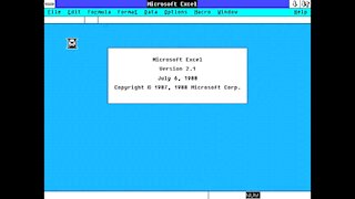 Microsoft Excel from 1988 on Windows 2