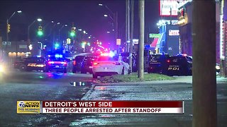 Three arrested after standoff in Detroit