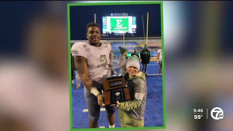 EMU honors honorary captain at pro day