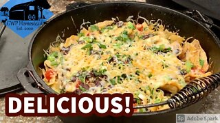 Campfire Nachos in a Dutch Oven | Easy Camping Meal