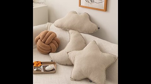 Pillow Cloud Star Knot Sugar Decoration Moon Shape Cushion Stripe Soft for Kids