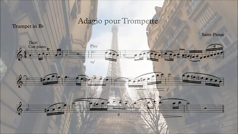Adagio pour Trompette de Saint-Preux por Heinz Karl Schwebel (w/ Sheet Music) HQ Sound Reference