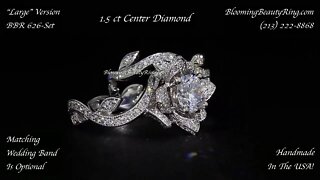 BBR 626 Set Large Lotus Leafy Diamond Engagement Ring Set