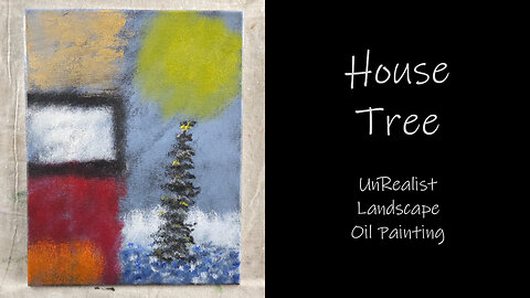 CHECK OUT THIS UnRealist Landscape Oil Painting of a “House Tree” On canvas 11x14