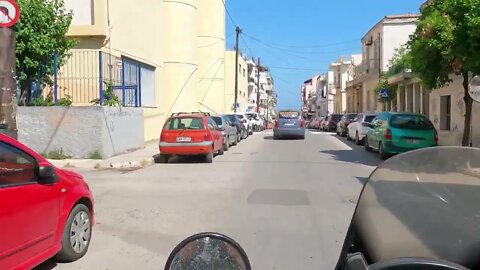 Summer Motorcycle Ride Through The streets Of Chalkida Evia