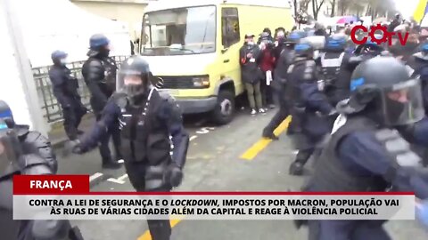 População francesa reage à violência policial em ato contra a Lei de Segurança de Macron