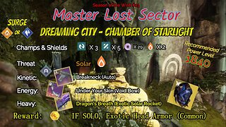 Destiny 2 Master Lost Sector: Dreaming City - Chamber of Starlight on my Arc Hunter 2-4-24