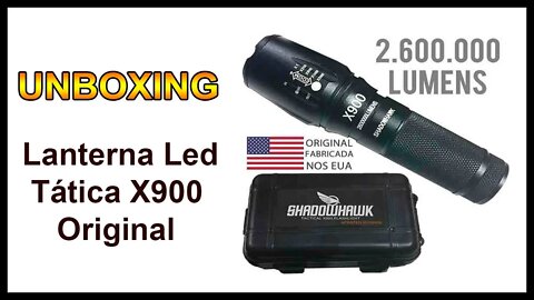 Unboxing - Lanterna Led Tática Recarregável Shadowhawk Original + Teste + Comparativo (Português BR)