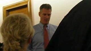 Scott Brown outside of his office 3/27/12