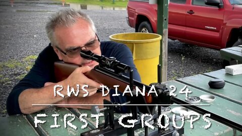Diana model 24 .177 break barrel springer air rifle first groups at the range!