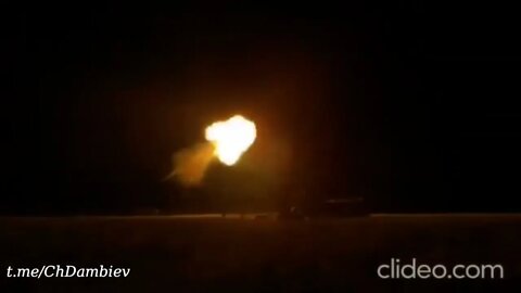DPR Artillery Of 203mm 2S7M "Malka" SPG Hammering Ukrainian Positions In The Avdiivka Direction
