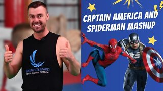 Captain America and Spiderman in Kids Karate Brain Break - Captain America and Spiderman Mashup