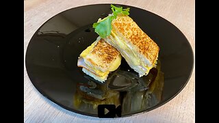 French Toast Omelette Sandwich in 5 minutes / μελέτα Σάντουιτς σε 5 λεπτά