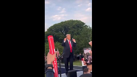 Donald Trump dances during a major campaign rally in the Bronx, New York