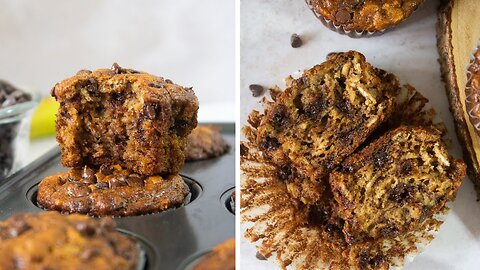 30 minute Banana Chocolate Chip Muffins | No mixer required! | Daily recipes
