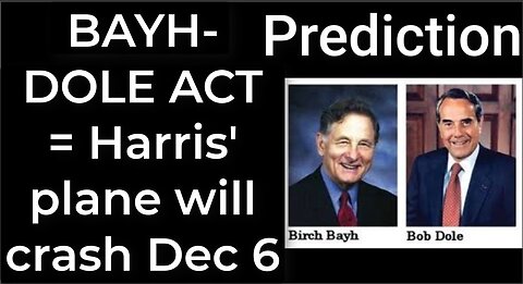 Prediction- BAYH-DOLE ACT = Harris' plane will crash Dec 6