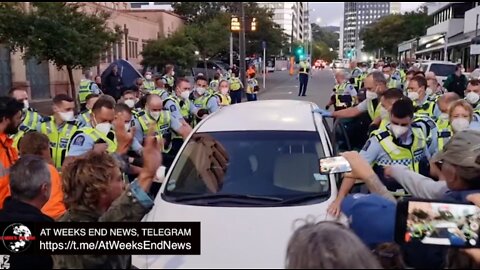 Anti Mandate Protest, Wellington NZ, 22 Feb: Police Served Papers, White Car Incident, Riot Shields