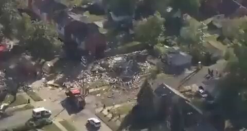 A house on the west side of Detroit, Michigan was completely flattened due to a severe explosion