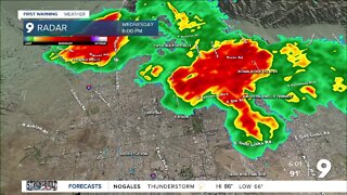 Thunderstorms moving across Tucson