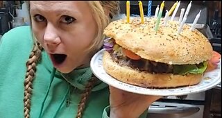 GIANT HAMBURGER Happy Birthday Cake!