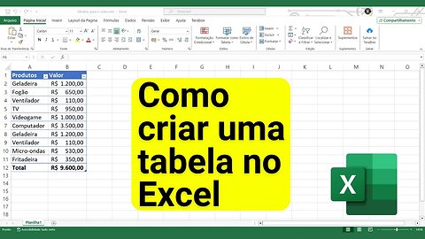 COMO FORMATAR DADOS COMO UMA TABELA NO EXCEL