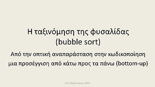 Η ταξινόμηση της φυσαλίδας (bubble sort)