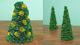 Learn how to easily make two cute miniature Christmas trees!