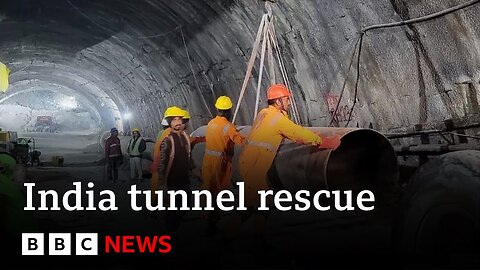 Rescuers resume India tunnel drilling to rescue trapped workers - BBC News