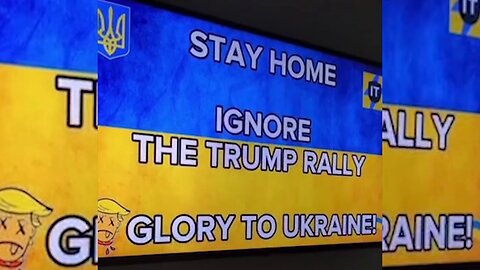 CBS in NY hacked with a threatening Ukrainian message for Trump and Rally Attendees! 📺