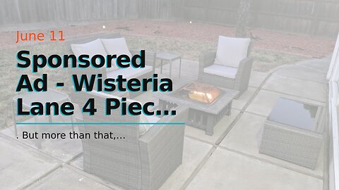 Sponsored Ad - Wisteria Lane 4 Piece Outdoor Patio Furniture Sets, Wicker Conversation Set for...