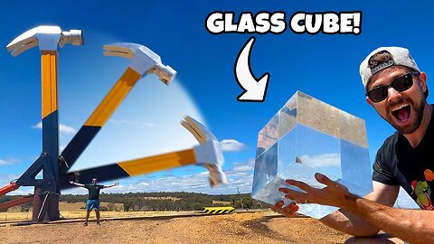 GIANT Hammer Vs. Glass Cube