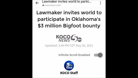 Oklahoma Puts 3 Million Dollar Bounty On Bigfoot Paranormal News