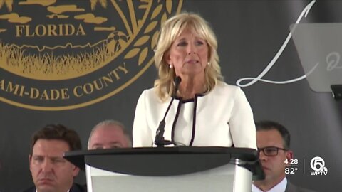 First lady Dr. Jill Biden attends Surfside condo collapse memorial service