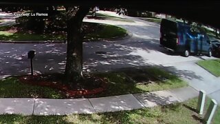 Amazon driver crashes into parked car in Florida