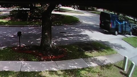 Amazon driver crashes into parked car in Florida