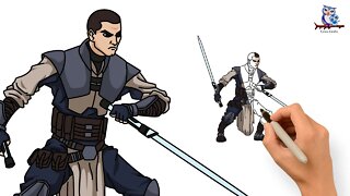 How To Draw Starkiller Dark Jedi - Star Wars Tutorial