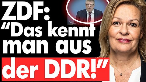 DDR 2.0 ! ZDF zerlegt Nancy Faeser in neuem Beitrag!@Politik kompakt🙈🐑🐑🐑 COV ID1984