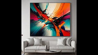 AI art: abstract art in a living room